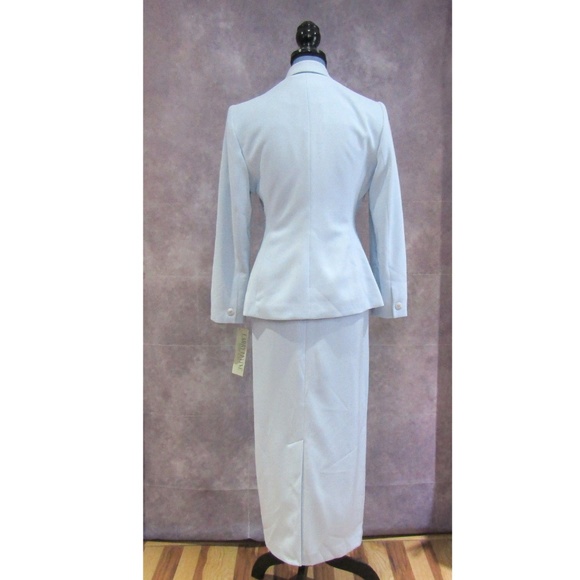 NEW Larry Levine Petite Suits Blazer & Skirt Blue - Picture 3 of 8